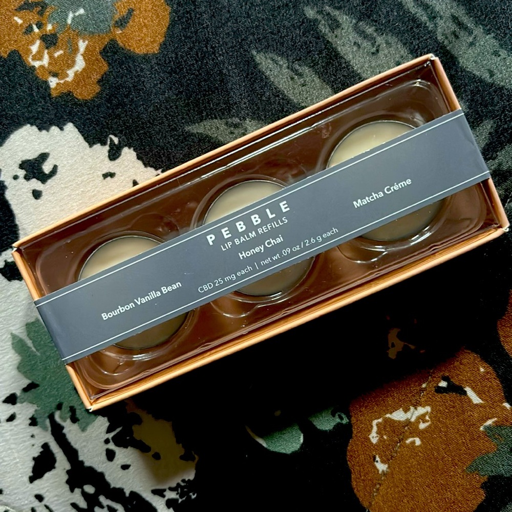 Seventh Sense 3 Pack Pebble Lip Balm Refill BourbonVanilla HoneyChai MatchaCrème